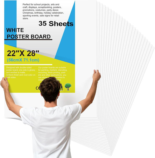 35 Pcs 22 x 28 Poster Board Paper for Arts and Crafts Projects