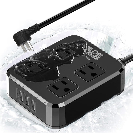 Waterproof Power Strip Surge Protector with USB Ports, 6FT Cord
