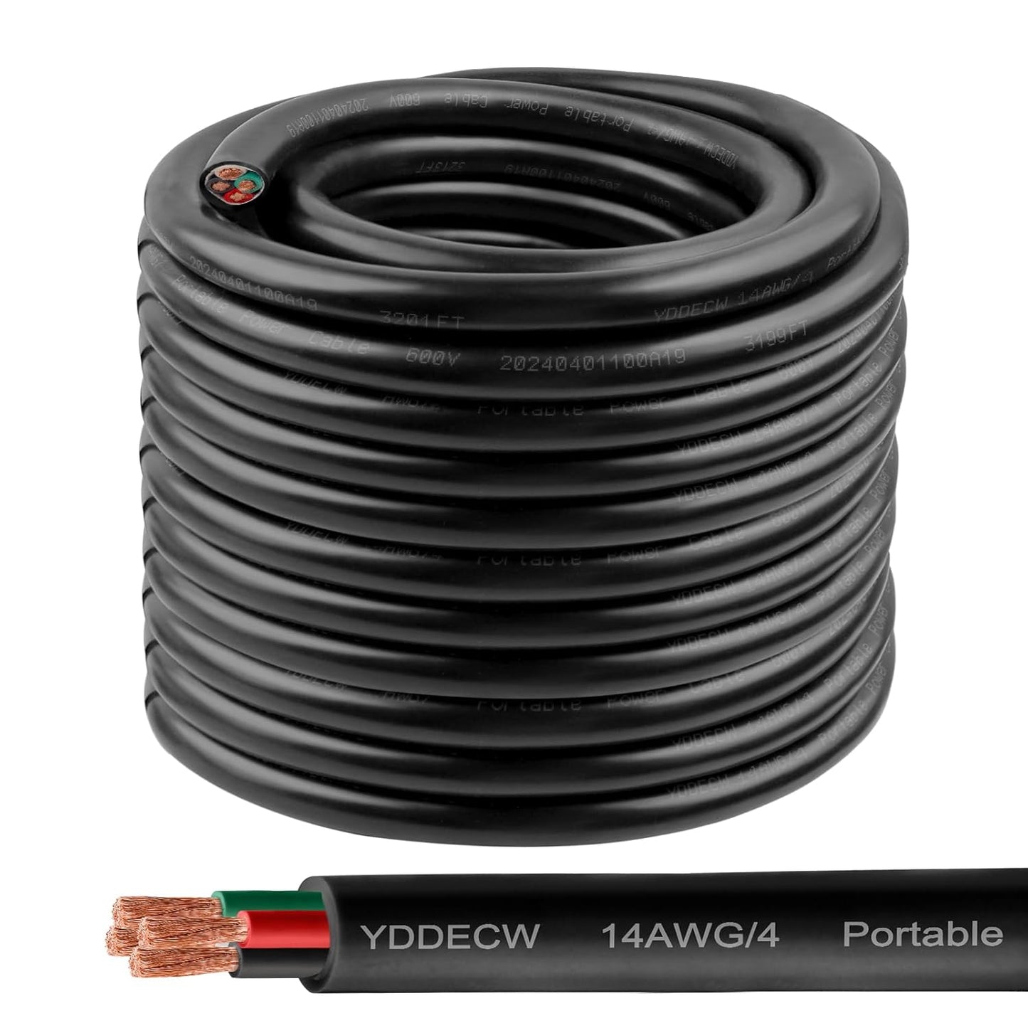 100ft 14 AWG Portable Power Cable for Tough Environments