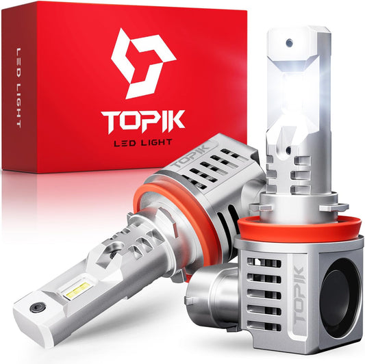TOPIK T26 H11/H9 LED Bulbs: 900% Brighter, 36000LM Cool White