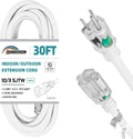 Indoor Outdoor Extension Cord Weatherproof 10 Gauge 30FT - Heavy Duty
