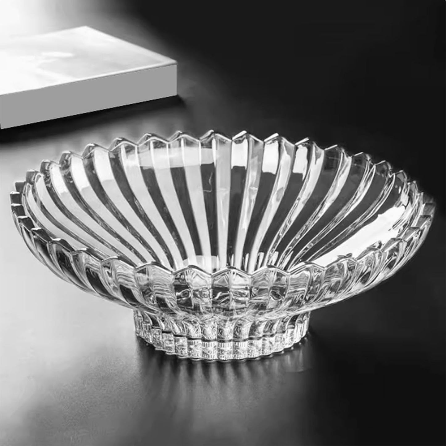 Elegant 12 Inch Glass Fruit Bowl for Kitchen and Living Room