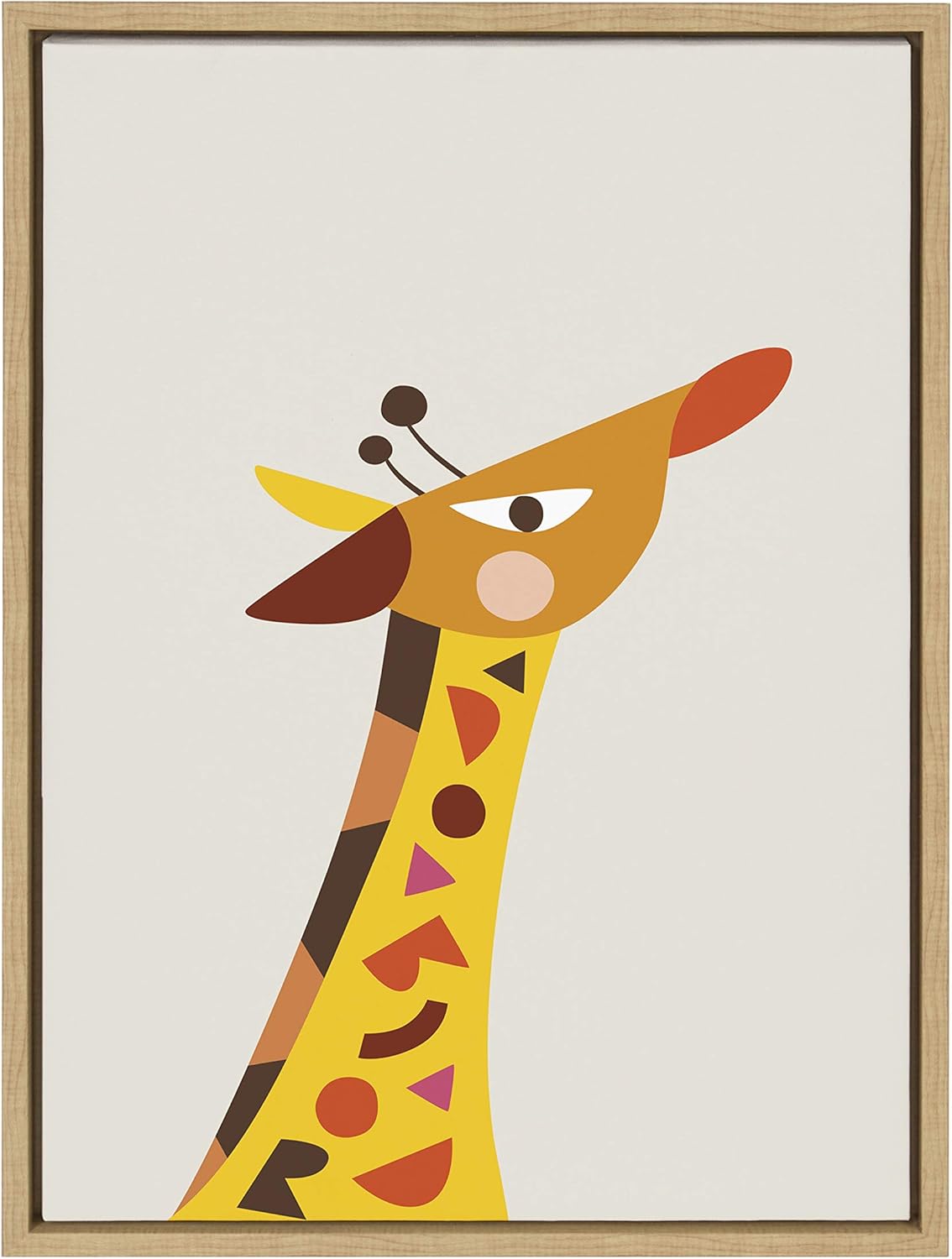 Mid Century Modern Baby Giraffe Framed Canvas Wall Art Review