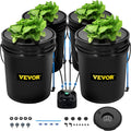 VEVOR DWC Hydroponic System 4 Buckets - Compact 5 Gal DWC Kit
