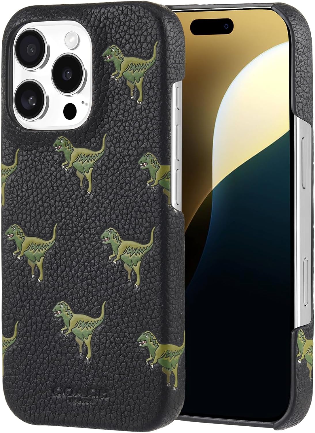 Genuine Debossed Pebbled Leather Slim Wrap Case for iPhone 16 Pro
