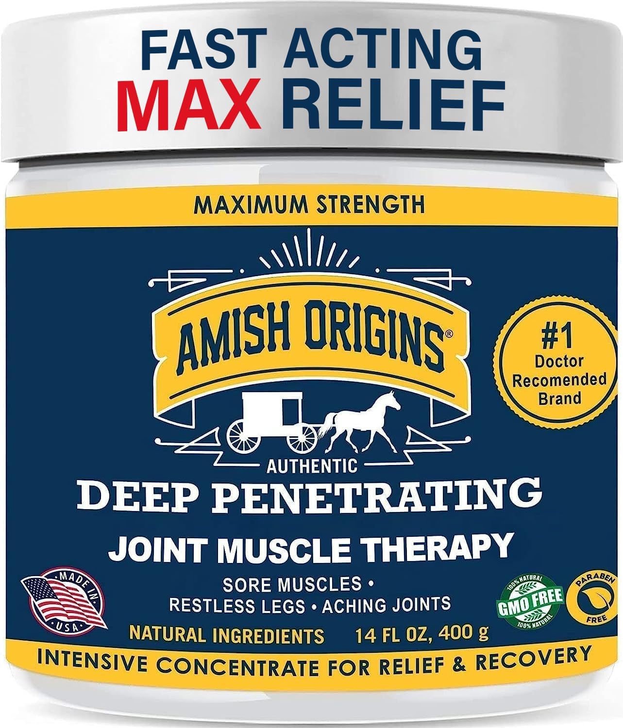 Amish Origins Pain Relief Ointment for Joint and Muscle Relief