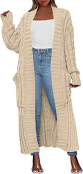 Women Long Cable Knit Cardigan Duster 2025 - Floor Length Cozy