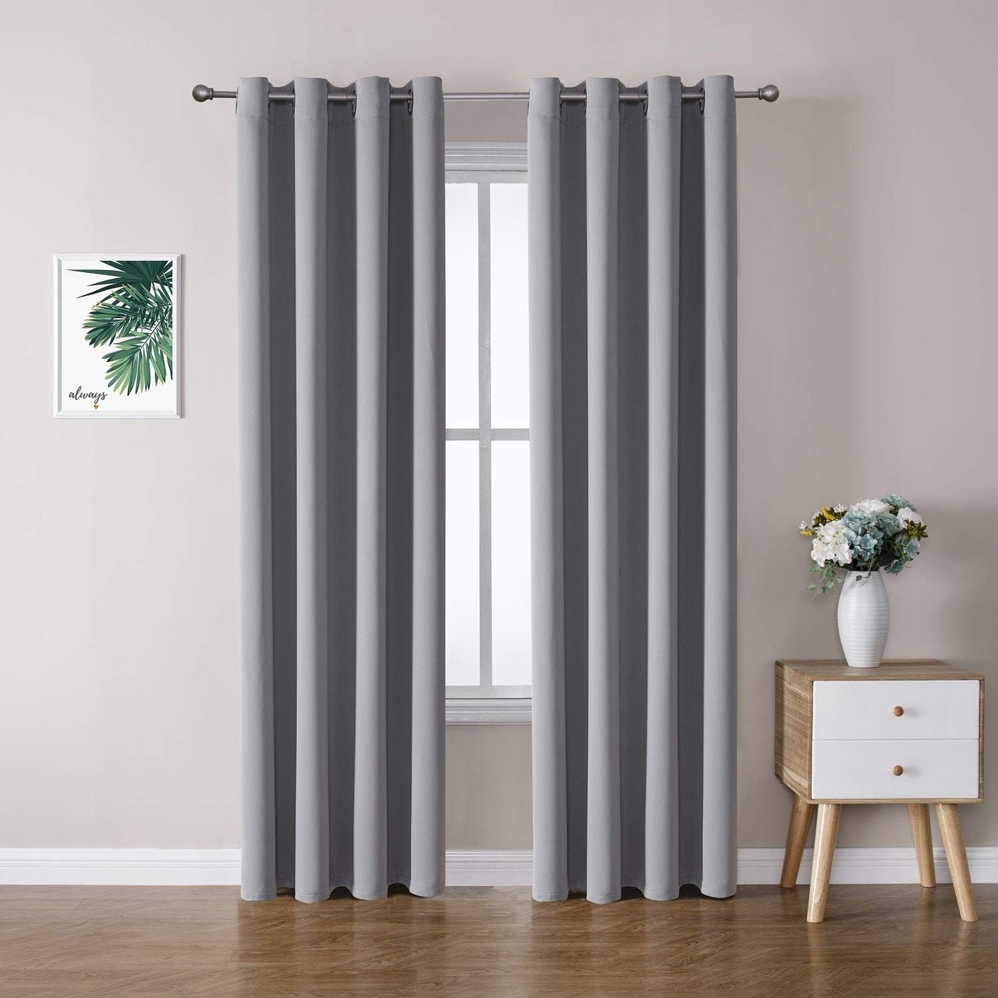 ChrisDowa Grommet Blackout Curtains for Bedroom and Living Room