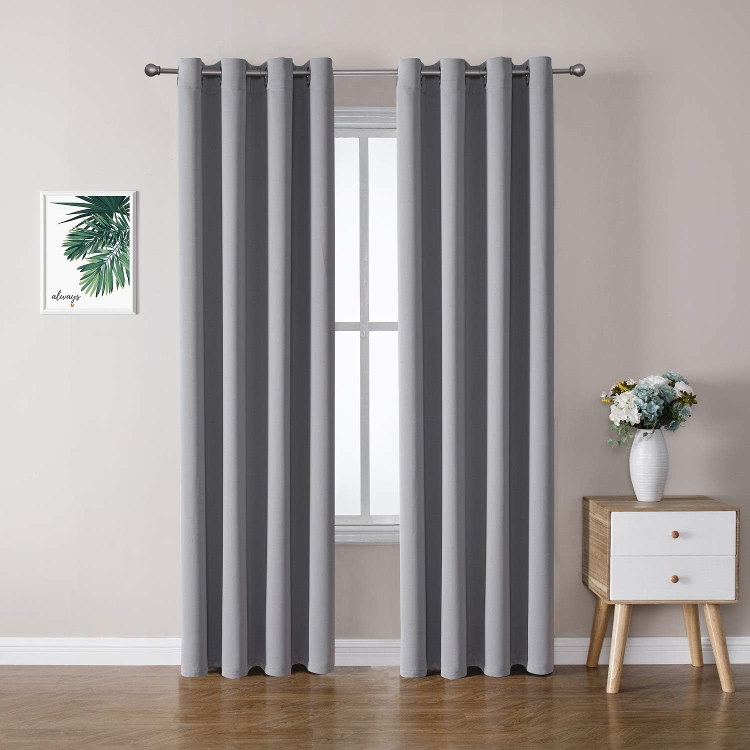ChrisDowa Grommet Blackout Curtains for Bedroom and Living Room