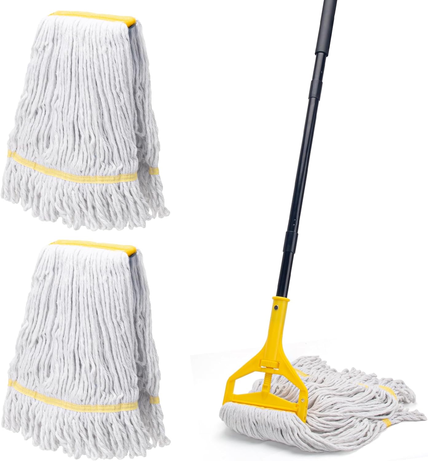 Commercial Mop with Extra Large Replacement Heads for Cleaning