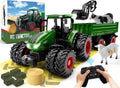 Remote Control Tractor Toy Set with Truck and Trailer - Durable RC