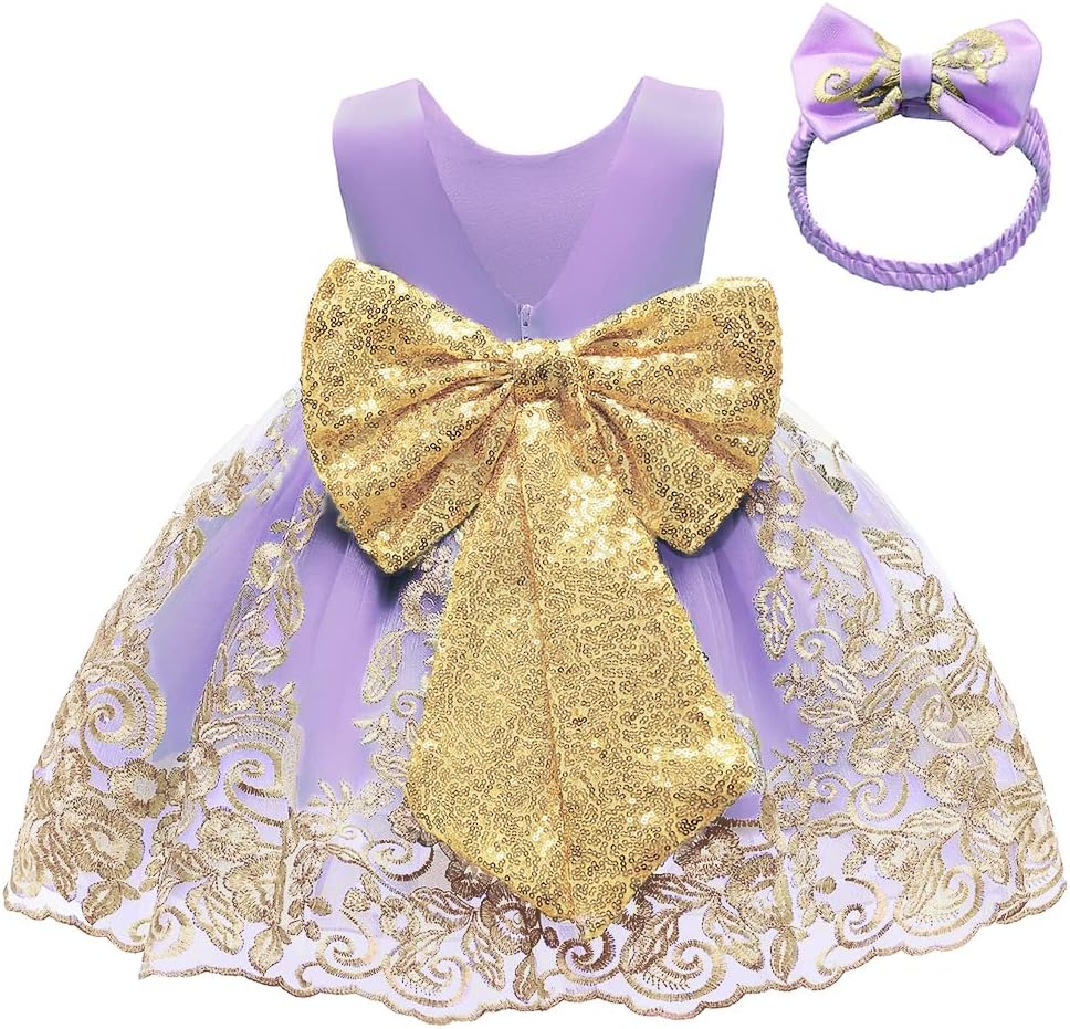 CMMCHAAH Baby Girls Pageant Lace Embroidery Dresses for Toddlers