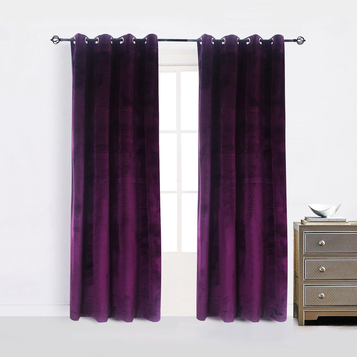 Blackout Velvet Grommet Curtain Panels for Theater and Bedroom