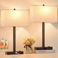 21in Touch Bedside Lamps Set of 2 - 3-Way Dimmable with USB A+C & AC