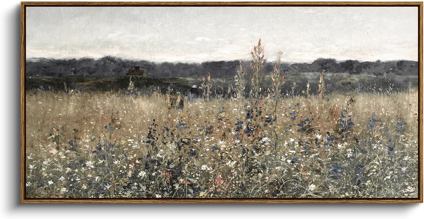 Extra Large Framed Vintage Wall Art for Country Farmhouse Decor