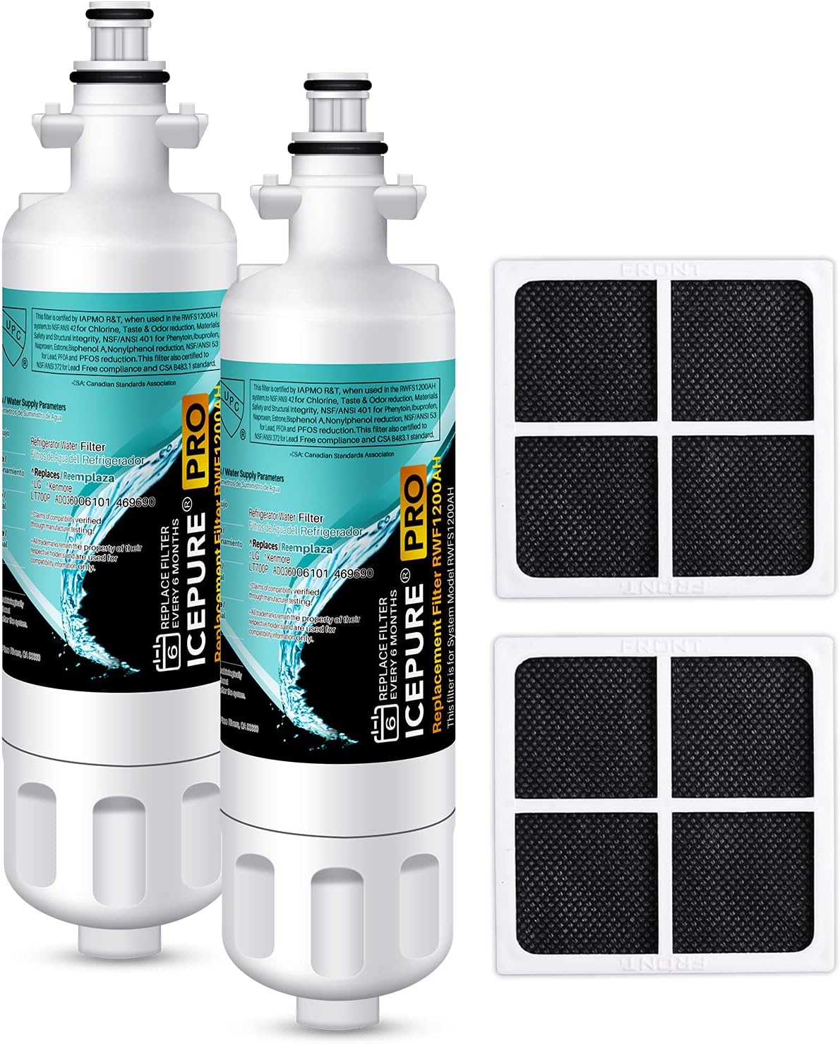 ICEPURE PRO 9690 NSF/ANSI 401 Certified Water Filter Combo