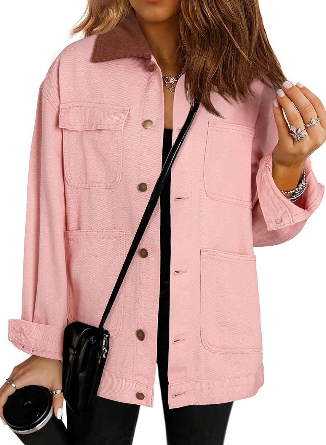 Trendy Fall Fashion Jean Jacket for Women - Color Block Style