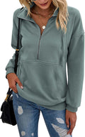 PRETTYGARDEN Women's Half Zip Sweatshirt - Casual Oversized Pullover