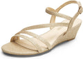 Strappy Wrapped Dressy Wedge Sandals - Comfortable Evening Wedges