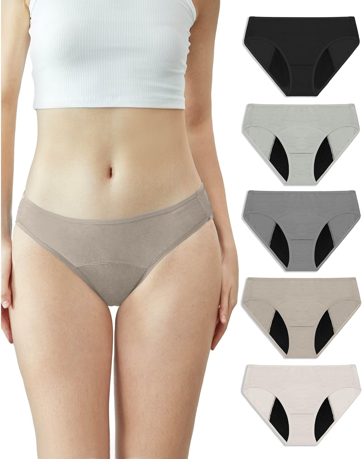 Neione Period Underwear for Women - Comfortable Modal Bikini Briefs