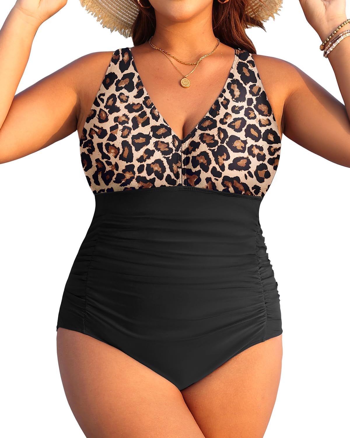 Aqua Eve Plus Size One Piece Swimsuits for Women with Tummy Control