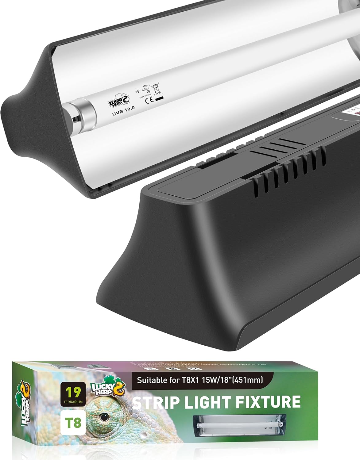 LUCKY HERP T8 Reptile Light Fixture Combo Kit for Healthy Pets