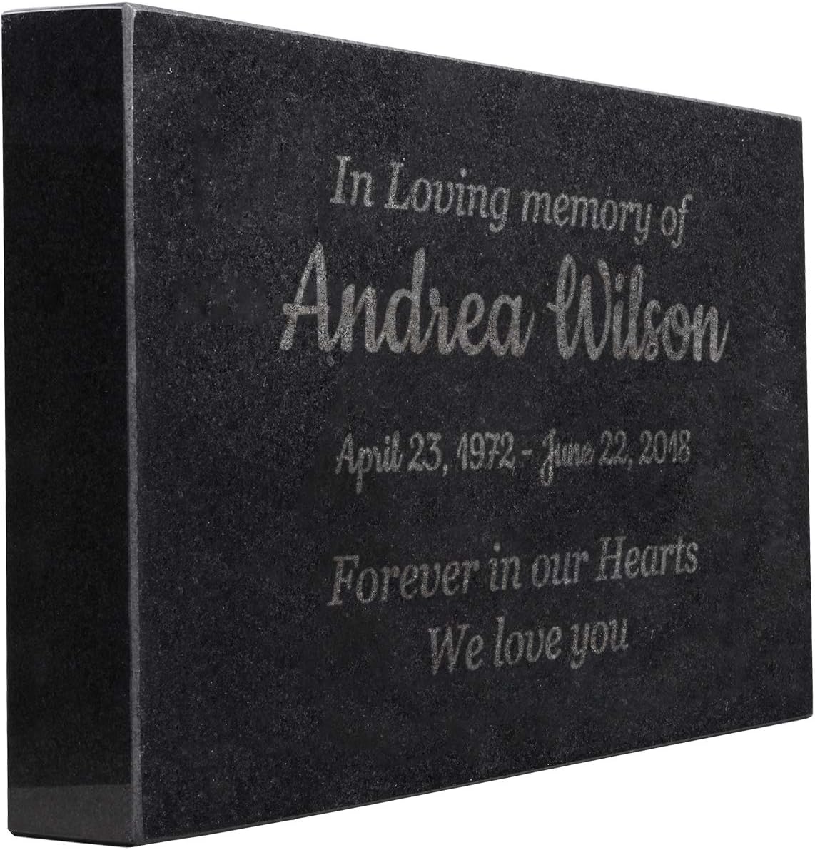 Customized In Loving Memory Black Granite Memorial Plaque Gift