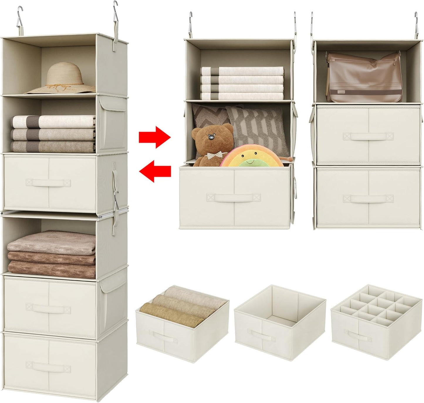 Vailando 6-Shelf Hanging Closet Organizer for Baby Clothes