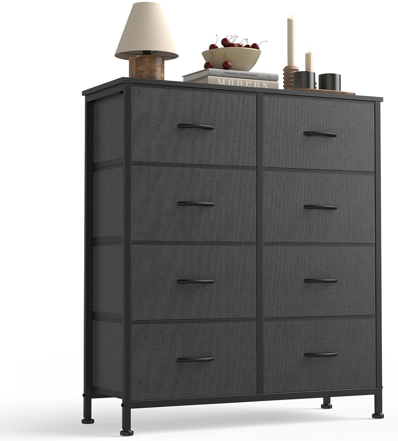 Stylish 8 Drawer Dresser with Fabric Bins for Modern Spaces