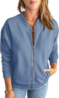 Womens Zip Up Sweatshirt Jacket - Thick Cotton Blend Casual Layer
