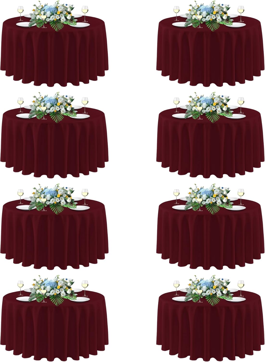 Sancua Round Tablecloth 108 Inch Diameter for Stylish Events