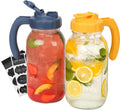 Soligt Glass Mason Jar Pitcher with Lid - 64 oz Leak-Proof Pitcher