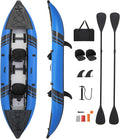 Inflatable 2-Person Kayak 12.5 ft - Stable Tandem Canoe for Fishing