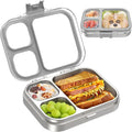 Kids Stainless Steel Bento Box with Silicone Lid - Leak-Proof Toddler