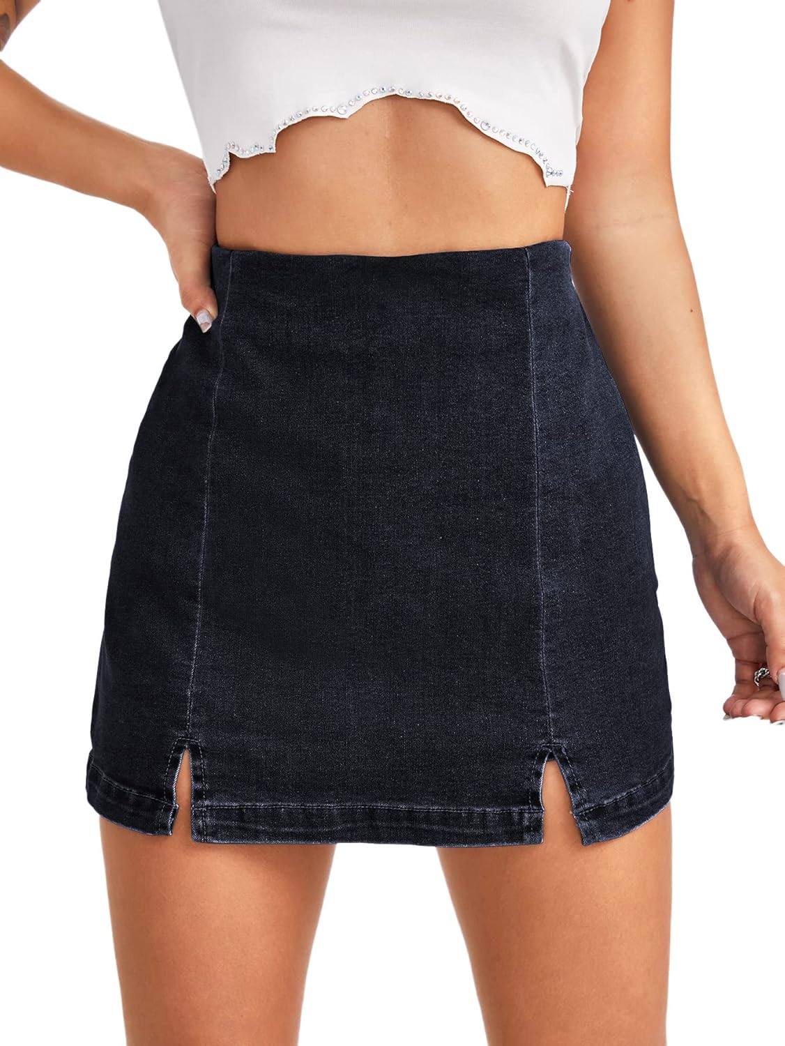 Floerns Women's Casual High Waist Denim Skorts for Stylish Comfort