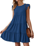 KIRUNDO Women's Summer Babydoll Mini Dress - Flowy Lightweight Fit on