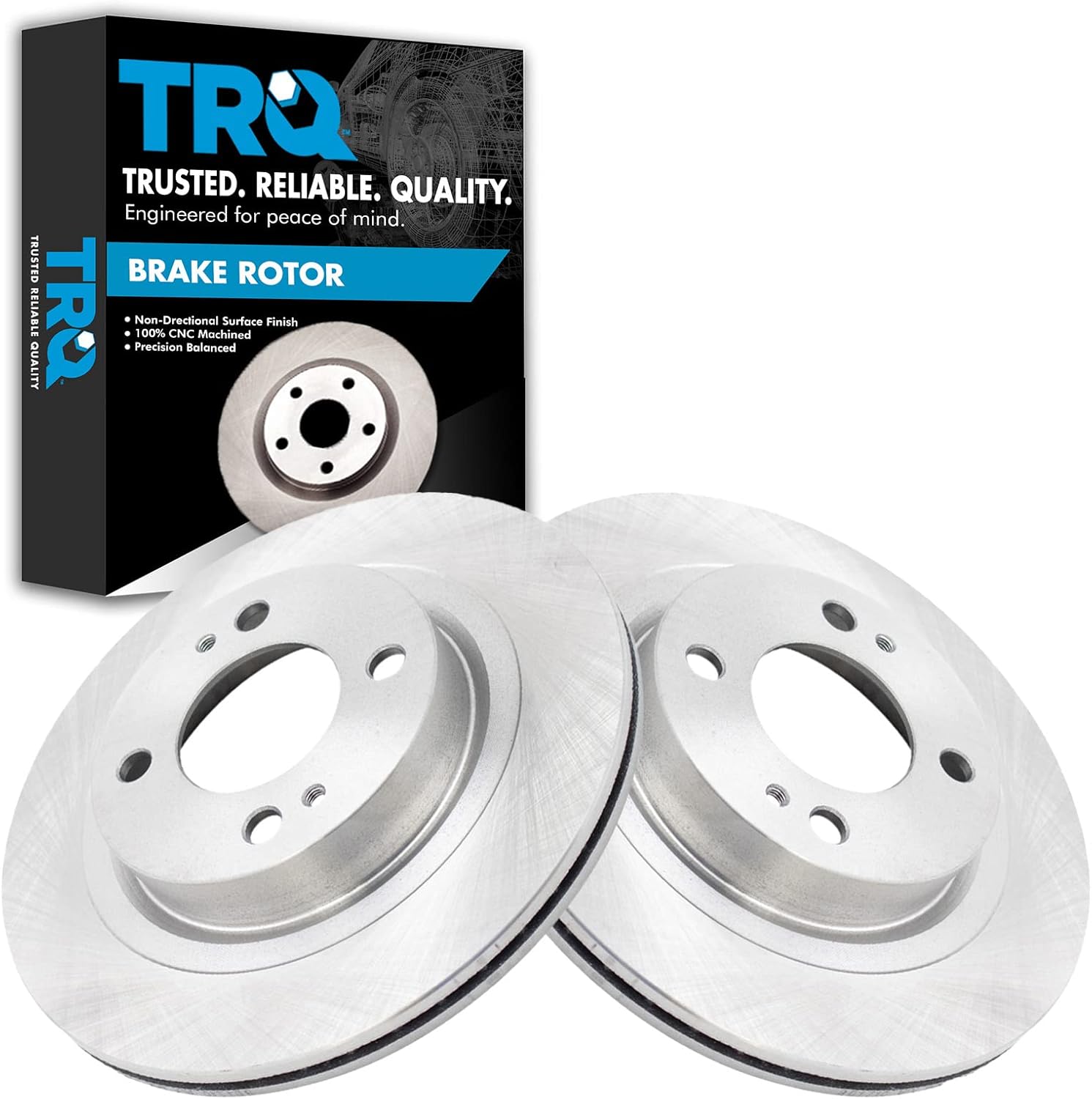 TRQ Front Brake Rotors Set for 2017-2020 Mitsubishi Mirage