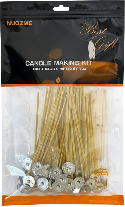 Natural Beeswax Candle Wicks Set - 50 Pcs