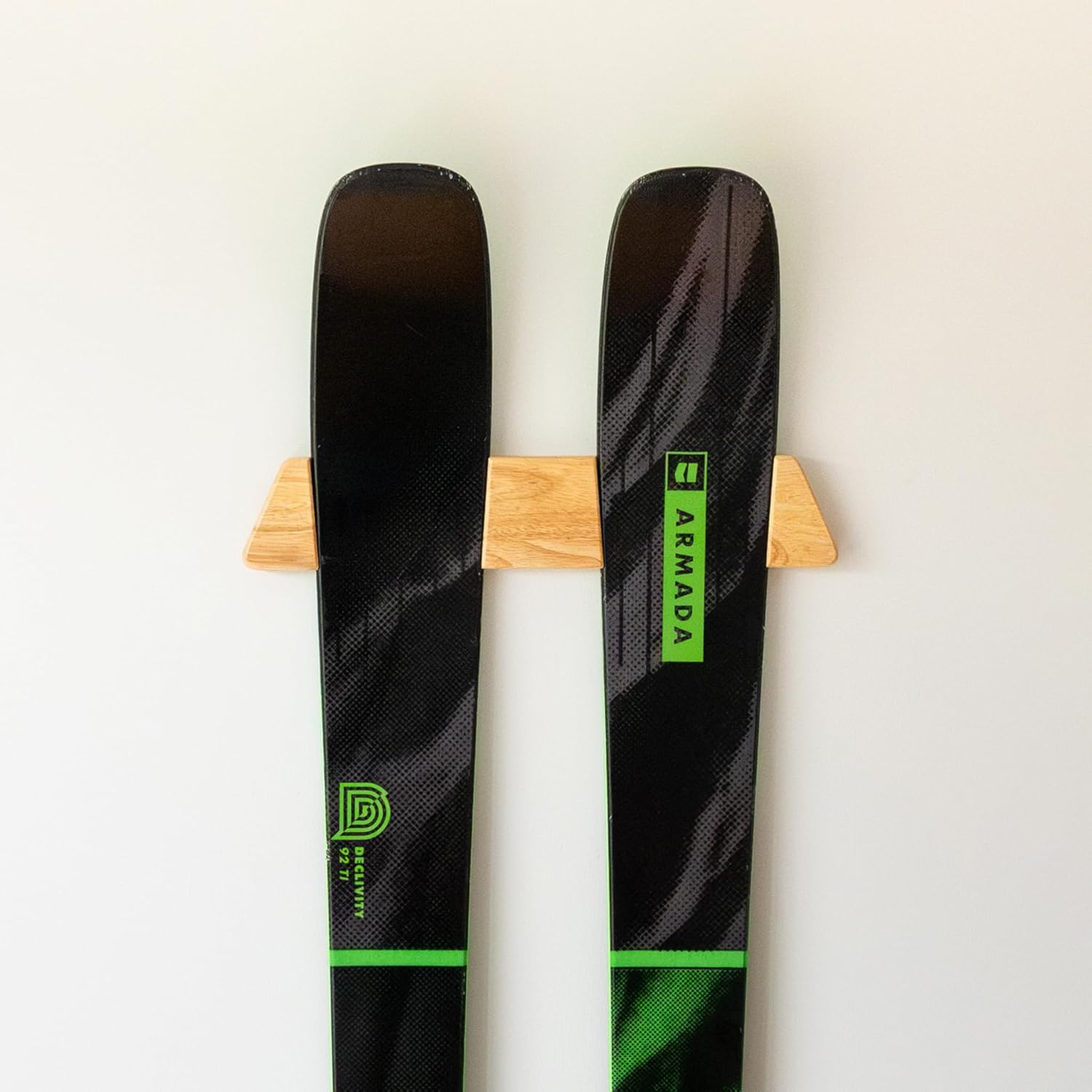 Solid Wood Ski Rack | Wall Mount Display Holder