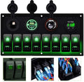 MKING 8 Gang Marine Switch Panel - Waterproof Rocker Panel with Fast