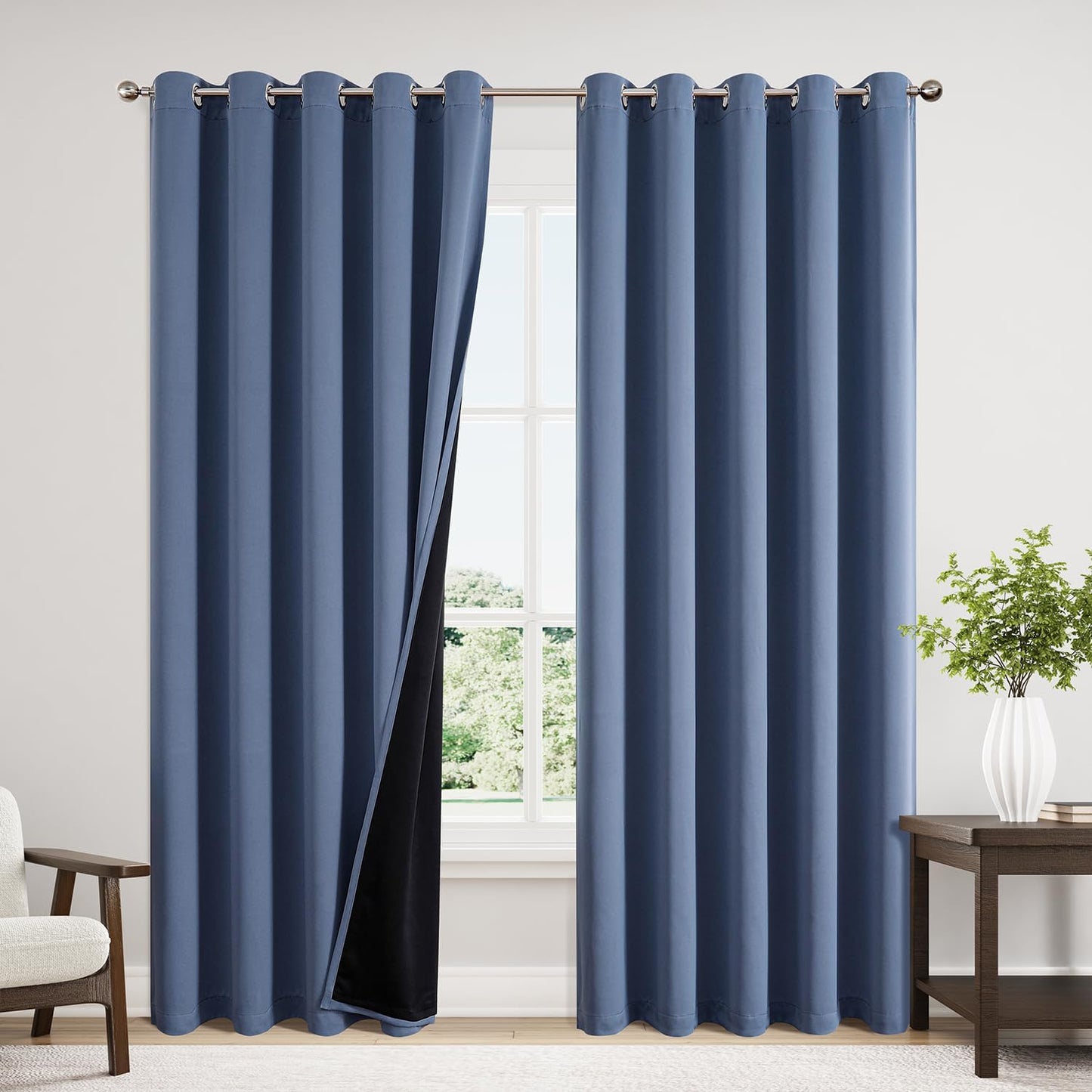 ChrisDowa 100% Blackout Curtains for Bedroom, 60 x 84 Inch