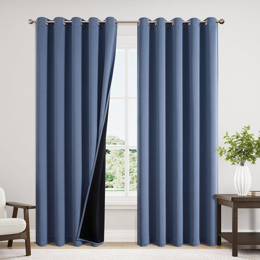 ChrisDowa 100% Blackout Curtains for Bedroom, 60 x 84 Inch