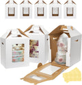 8 Pack Tall Cake Boxes for Tier Cakes 10x10x12 in - Sturdy Transport