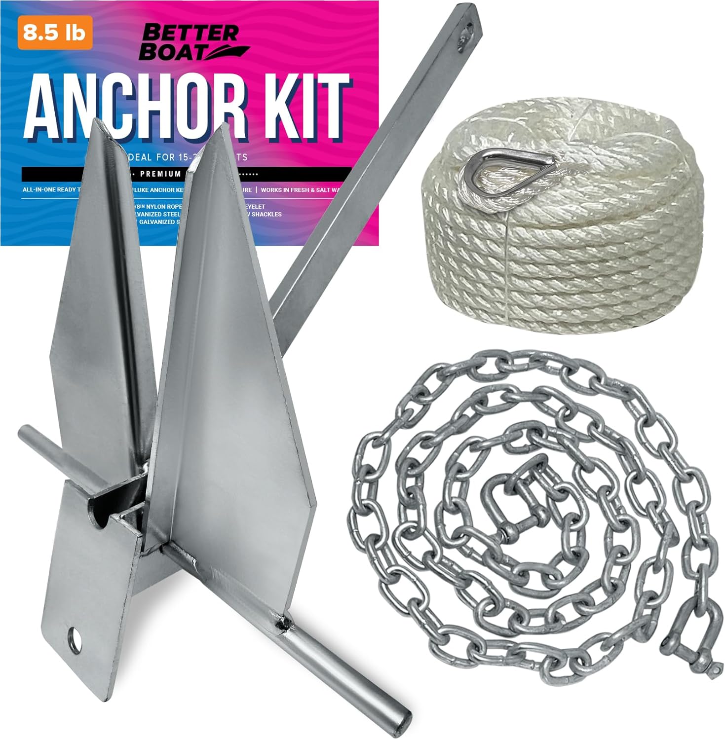 Heavy Duty Boat Anchor Kit for Secure Fishing and Sailing