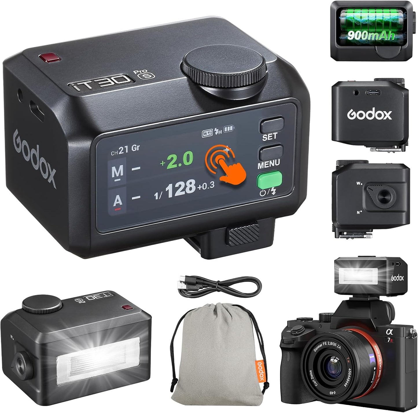 Godox iT30 Pro S Mini TTL Flash for Sony Cameras - Compact Power