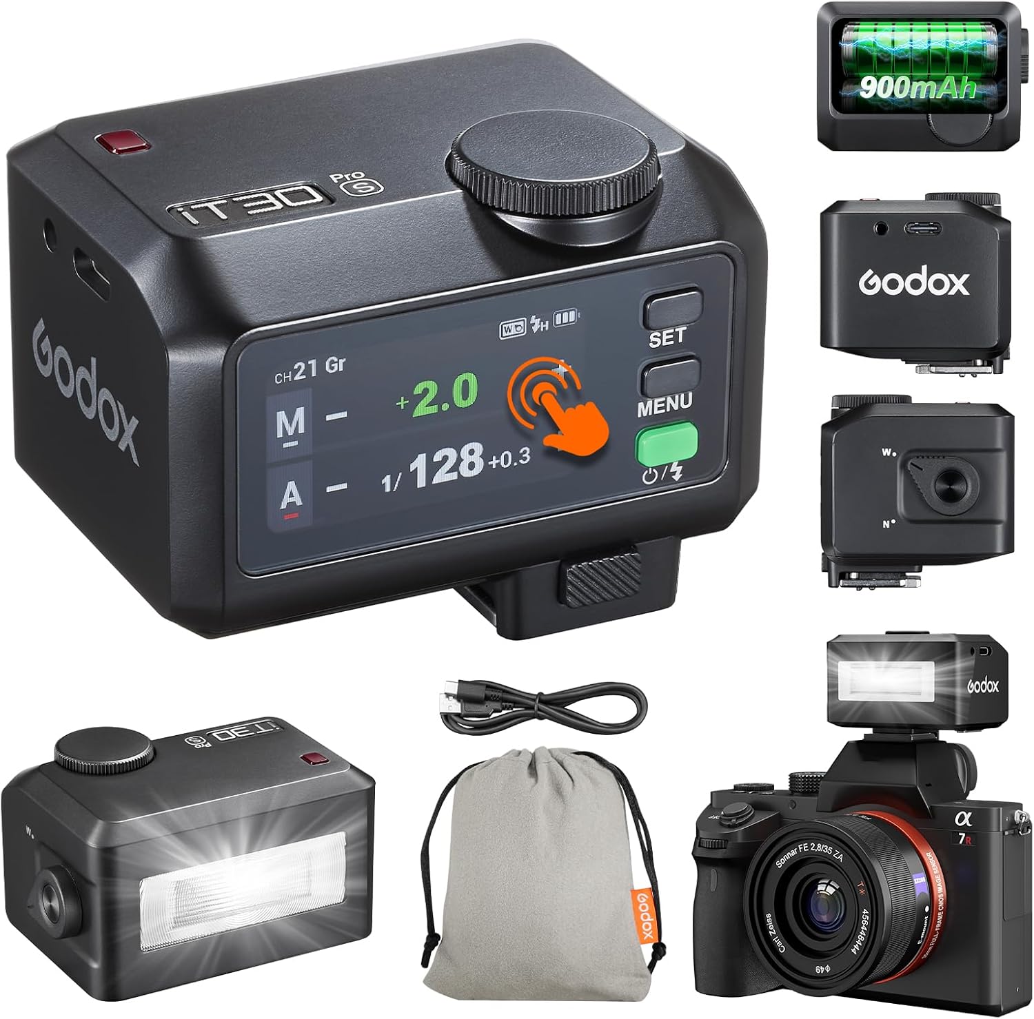 Godox iT30 Pro S Mini TTL Flash for Sony Cameras - Compact Power