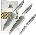 3 PCS Damascus Chef Knife Set - Ultra-Smooth, Professional Cut