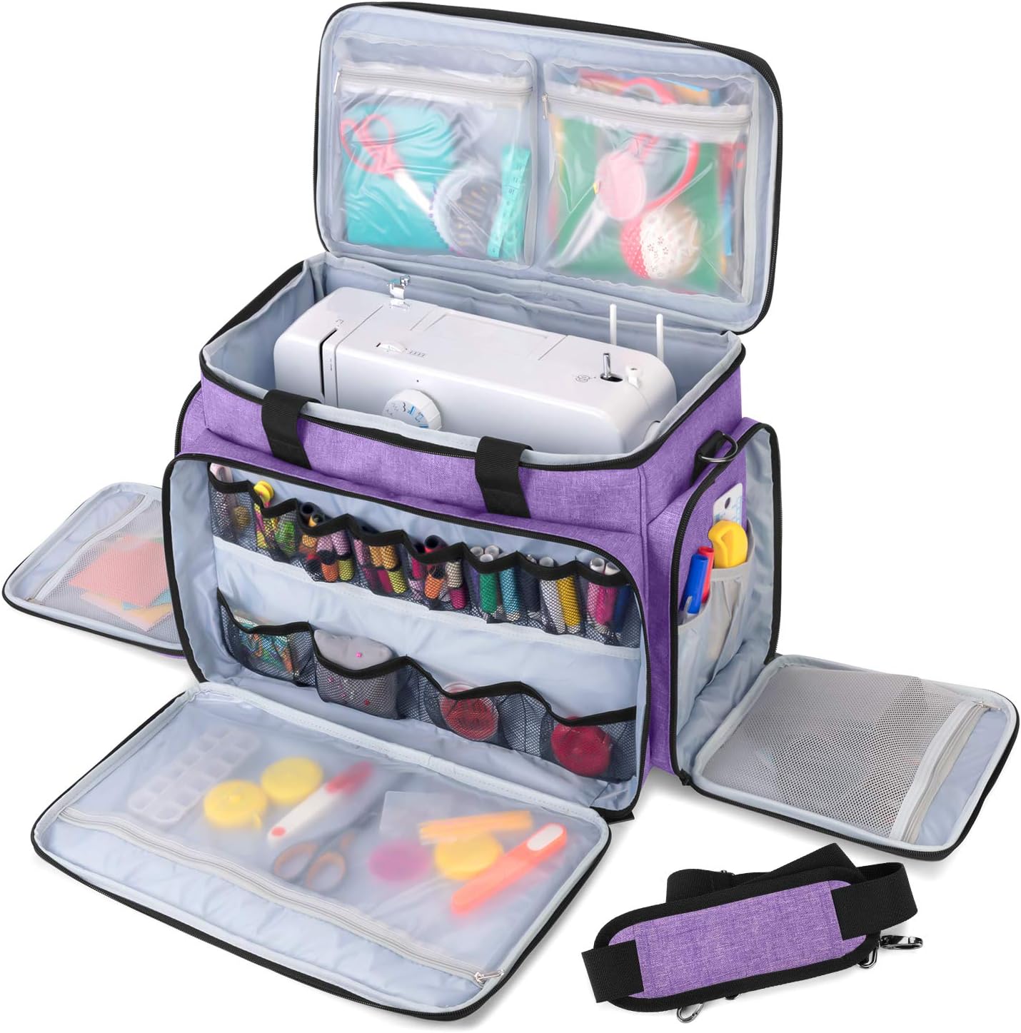 LUXJA Sewing Machine Case with Removable Padding for Travel
