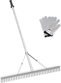 Landscape Rake 36 in Head with 67 in Handle - Lightweight Aluminum