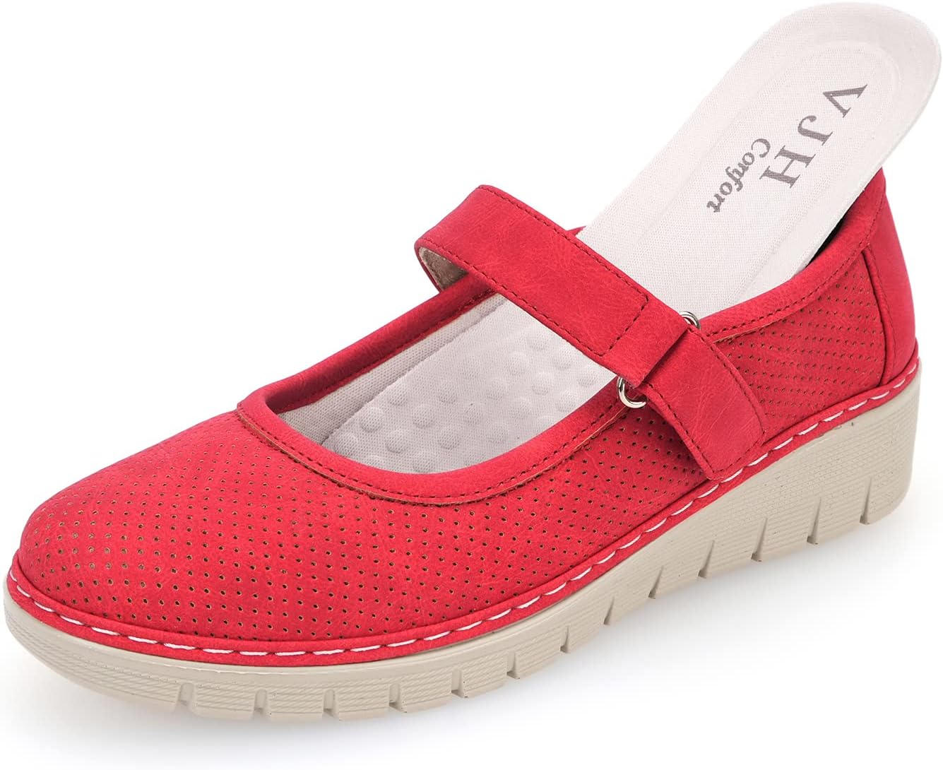 VJH confort Women s Mary Jane Flats for Everyday Comfort